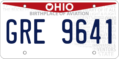 OH license plate GRE9641