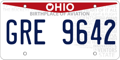 OH license plate GRE9642