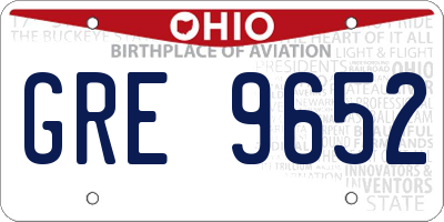 OH license plate GRE9652