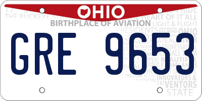 OH license plate GRE9653