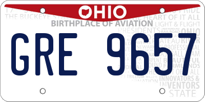 OH license plate GRE9657