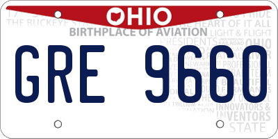 OH license plate GRE9660