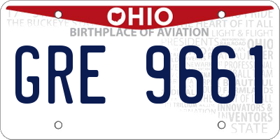 OH license plate GRE9661