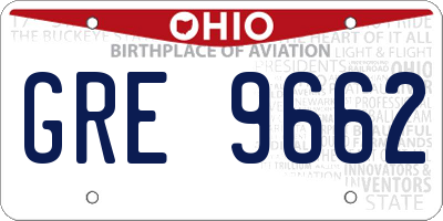 OH license plate GRE9662