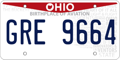 OH license plate GRE9664