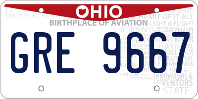 OH license plate GRE9667