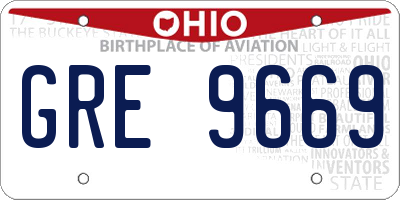 OH license plate GRE9669