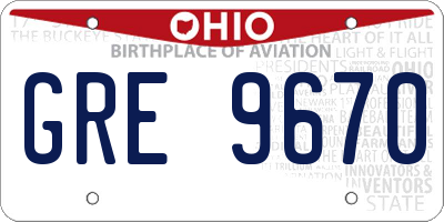 OH license plate GRE9670