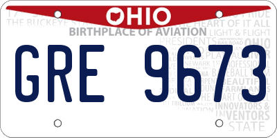 OH license plate GRE9673