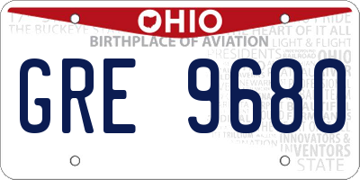 OH license plate GRE9680