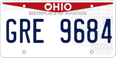 OH license plate GRE9684