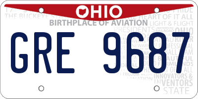 OH license plate GRE9687