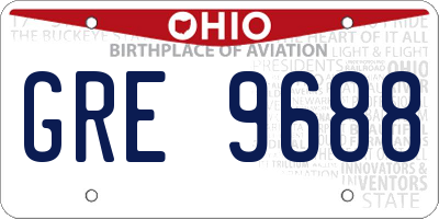 OH license plate GRE9688