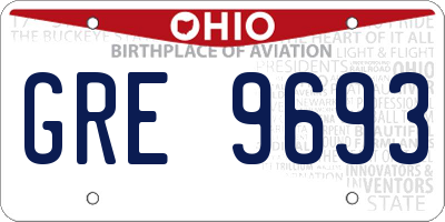 OH license plate GRE9693