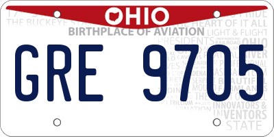 OH license plate GRE9705
