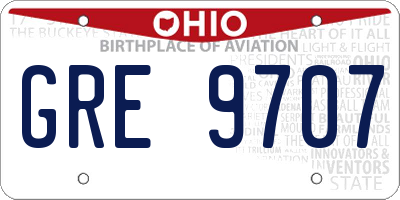 OH license plate GRE9707