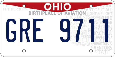 OH license plate GRE9711