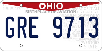 OH license plate GRE9713