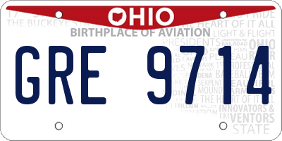 OH license plate GRE9714