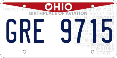 OH license plate GRE9715