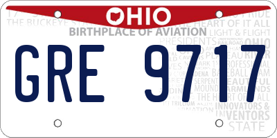 OH license plate GRE9717
