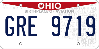 OH license plate GRE9719