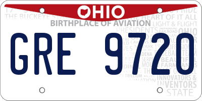 OH license plate GRE9720