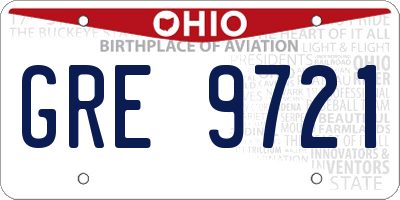 OH license plate GRE9721