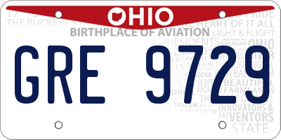 OH license plate GRE9729