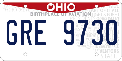 OH license plate GRE9730