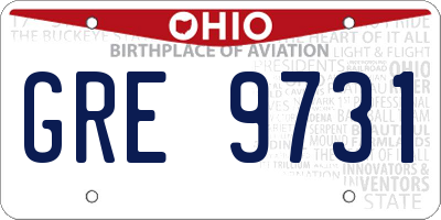 OH license plate GRE9731