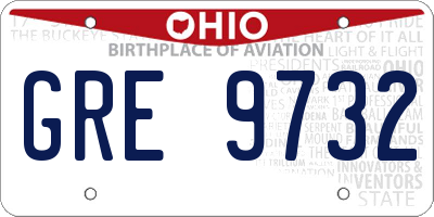 OH license plate GRE9732