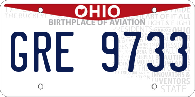OH license plate GRE9733