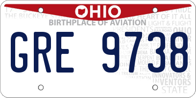 OH license plate GRE9738