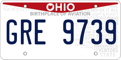 OH license plate GRE9739