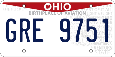 OH license plate GRE9751