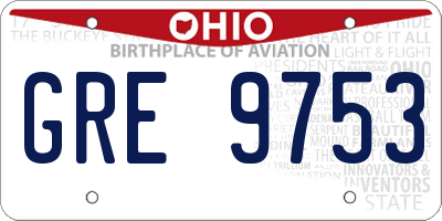 OH license plate GRE9753