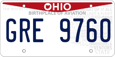OH license plate GRE9760