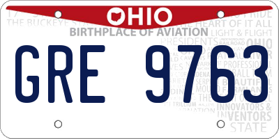 OH license plate GRE9763