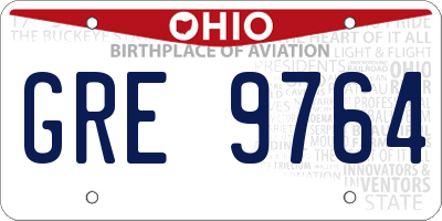 OH license plate GRE9764