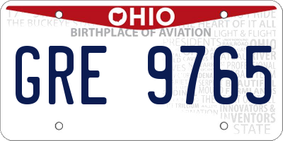OH license plate GRE9765