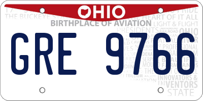 OH license plate GRE9766