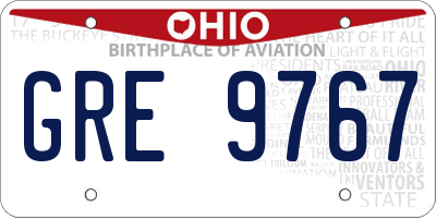 OH license plate GRE9767