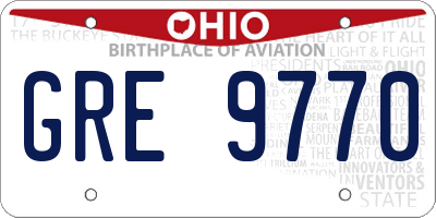 OH license plate GRE9770