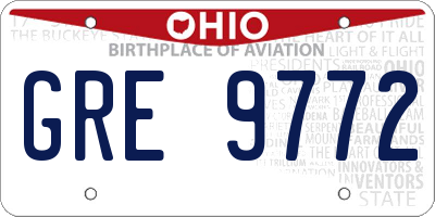 OH license plate GRE9772
