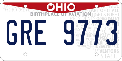 OH license plate GRE9773
