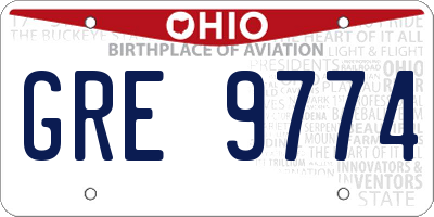 OH license plate GRE9774