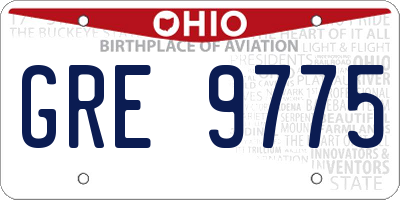 OH license plate GRE9775