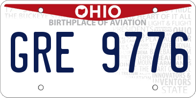 OH license plate GRE9776