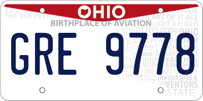 OH license plate GRE9778
